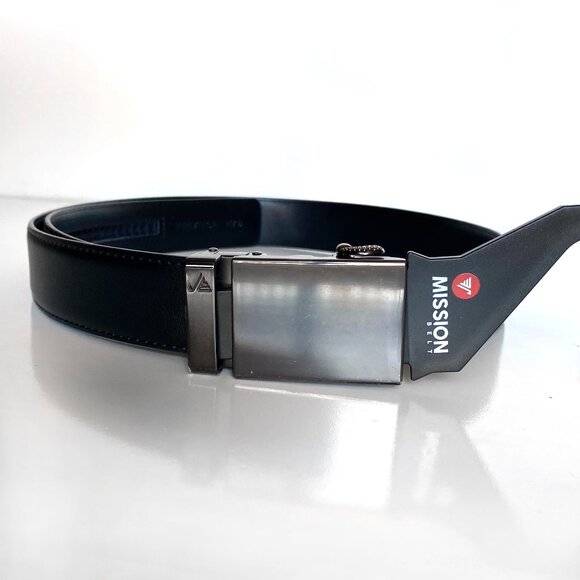 Mission Belt Leather Classic BRAND NEW One Size Fits Up 34 Gunmetal/Black - Picture 1 of 8